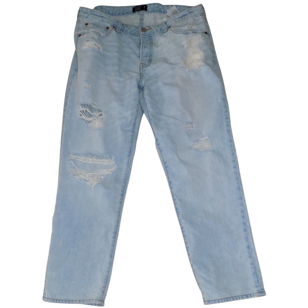 ABERCROMBIE & FITCH Womens JRS Denim Jeans Faded Ripped Low Slim 29 / 8 Short